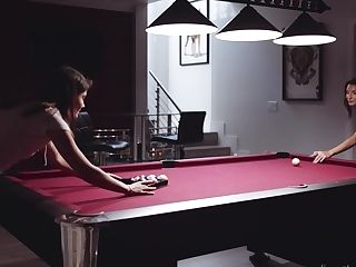 Lezzy Love Making On The Pool Table - Adria Rae And Silvia Saige