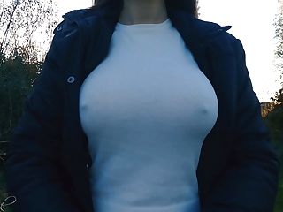 Boobwalk: Milky T-shirt And Adorn In Fall